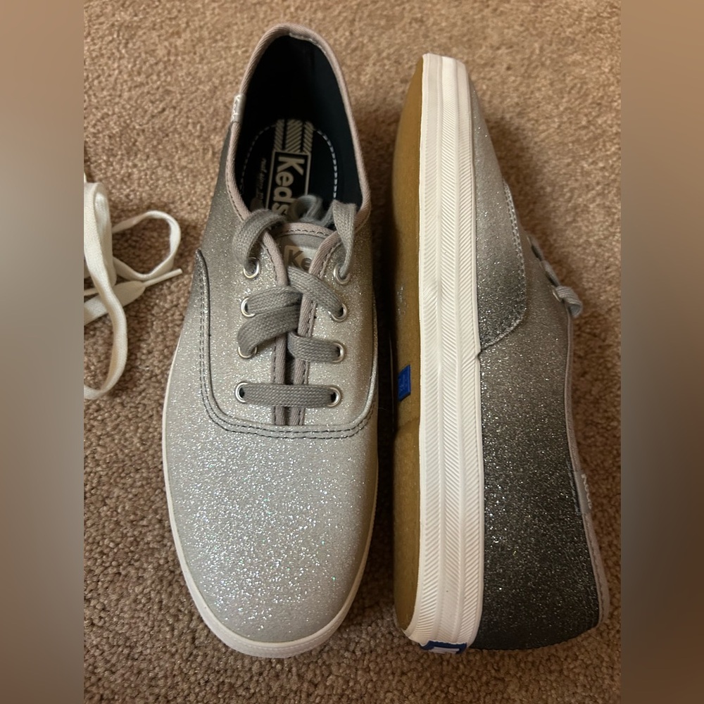 Raiders Keds Sparkling Ombré Silver to Black Sneakers